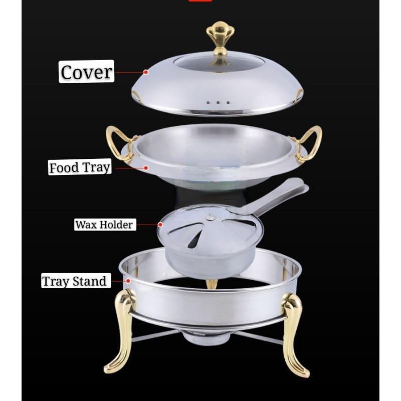 2.5L/3L Stainless Steel Buffet Serving Tray Set Food Tray Chafing Dish Soup Warmer Tray Set New