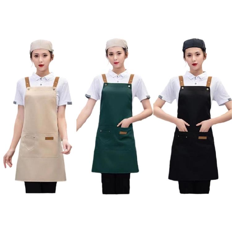Industrial Restaurant Apron With Water Resistant Coating Enhances Airflows Design Cooking Bib Apron For Hot Environment