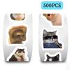 500 ks/role Graffiti Vodotěsný Kufr DIY Zápisník Roztomilé Legrační Kočky Kreslené Samolepky Telefon