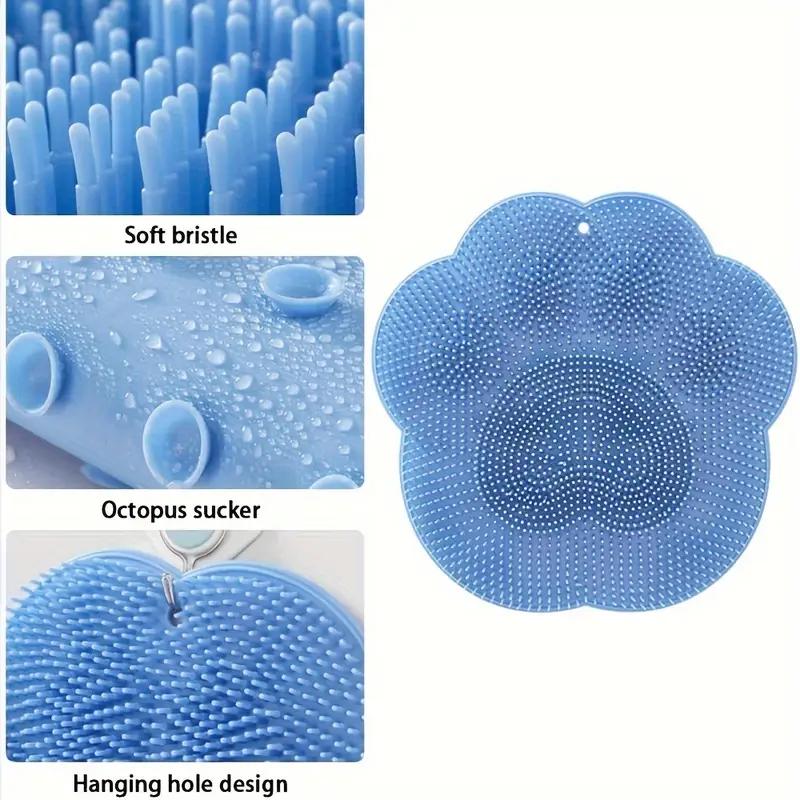 Peeling-Duschmassagematte, rutschfeste Badeschrubbunterlage, Fußwaschunterlage, an der Wand montierte Matte zum Reiben der Rückseite mit Saugbürsten