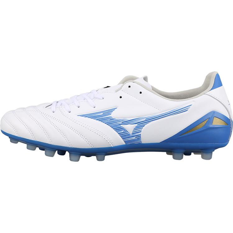 Mizuno Morelia Neo 4 Comfortable AG (Rubber Short Studs) Kangaroo Leather Shock Absorption Football Shoes Men Football Shoes White Blue P1GA243525