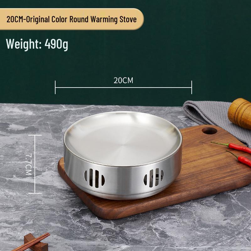 Korean-Style Stainless Steel Round BBQ Warming Stove for Restaurants
