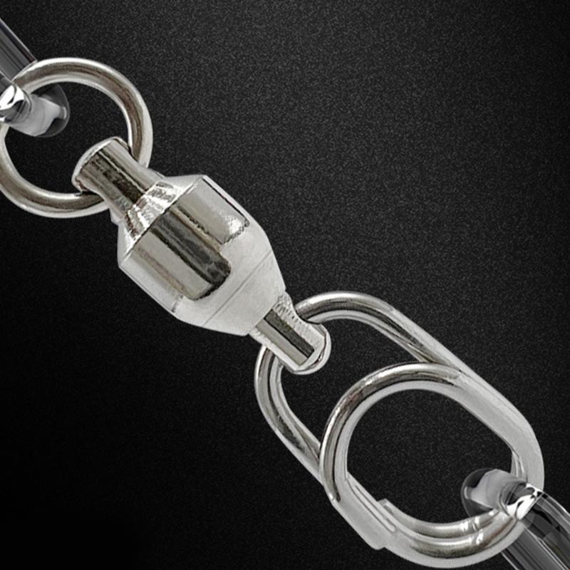 50Pcs Fishing Line Hook Connectors Round Bearing Swivels Fishing Snap Fishing Swivels Fishing Swivels with Locking Snap