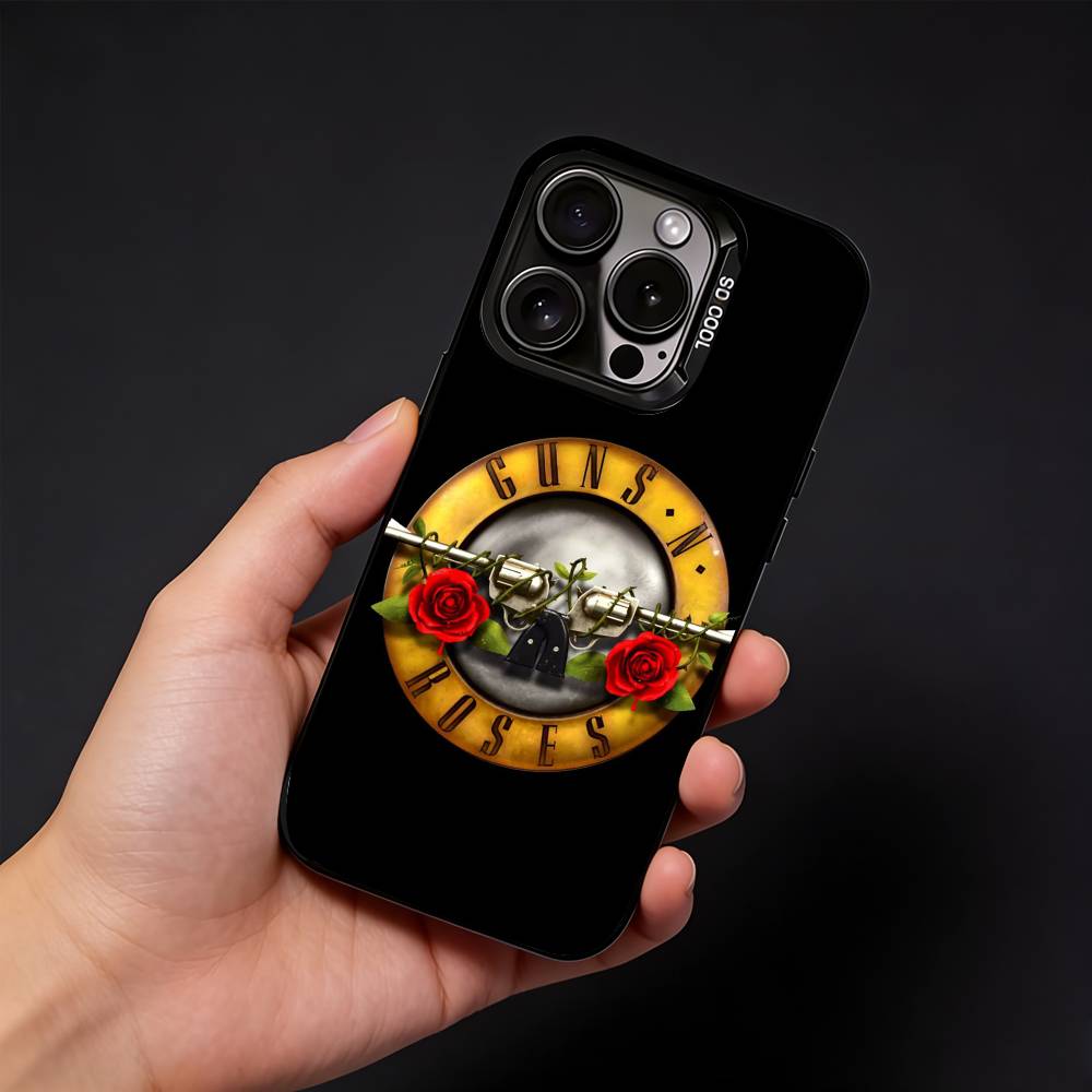 Band G-Guns N Roses Phone Case For iPhone17, 16,15,14,13,12 Pro Max Black Candy Matte Shockproof Cover