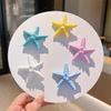 5PCS Girls Hairpin with Simulated Starfish Shape Hair Clip Stable Grip Macaron Colors Hair Accessory for Beach