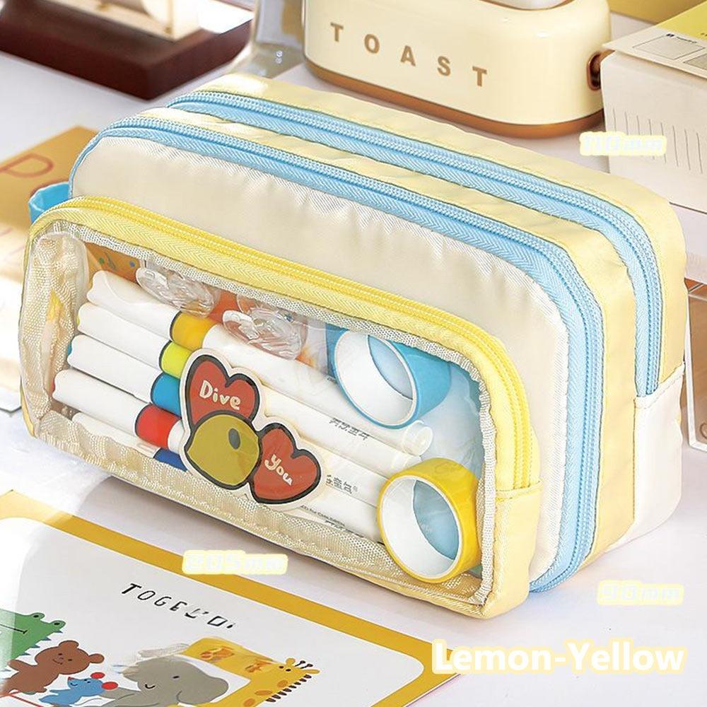 Durable Contrast Color Design Pen Bag Detachable Eight Layers Stationery Bag Large Capacity Stationery Organizer School Office