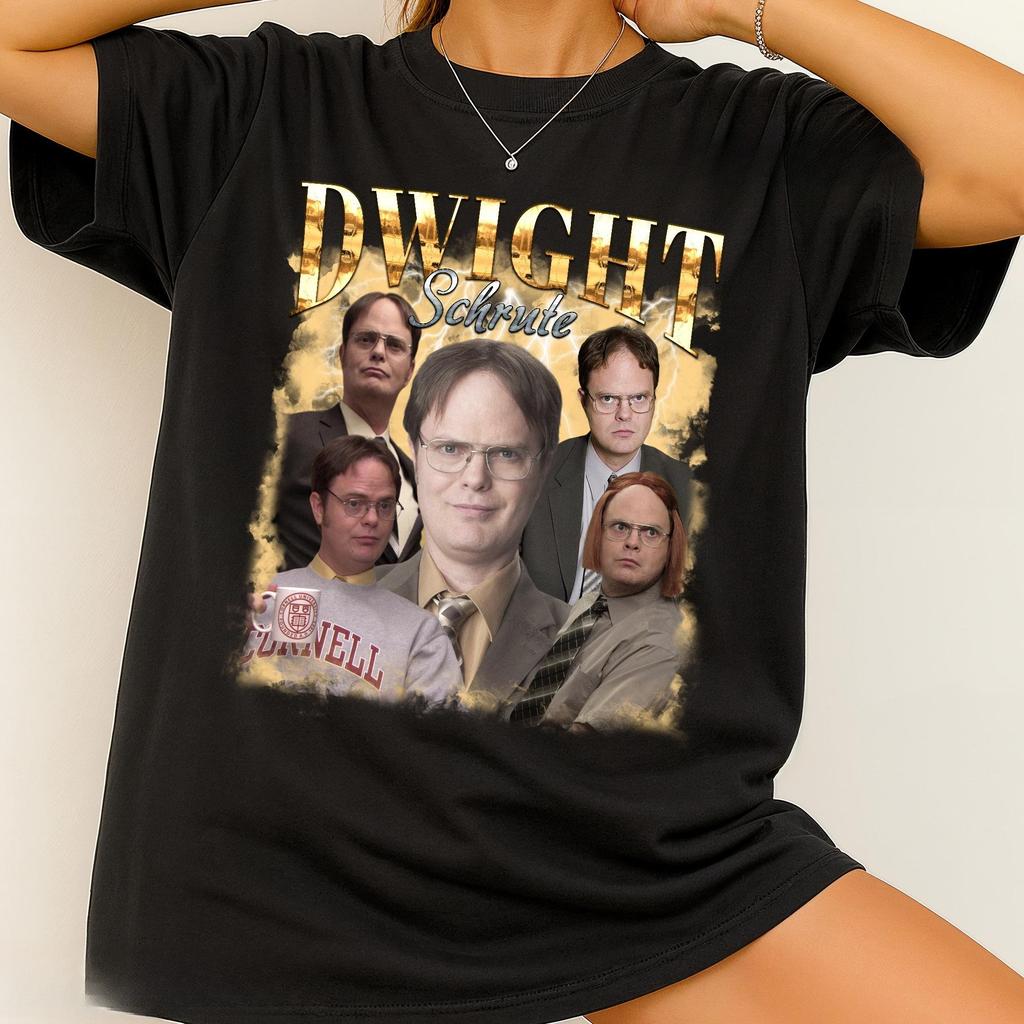 Dwight Schrute Printed Tshirt Womens SpringSummer Fashion Trend Pure Cotton Top Neutral Round Neck Short Sleeve Tshirt
