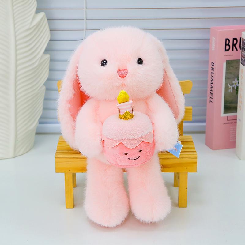 Cute Rabbit Plush Toy Big-Eared Rabbit Doll Grab Machine Doll Throw Pillow Doll Birthday Gift