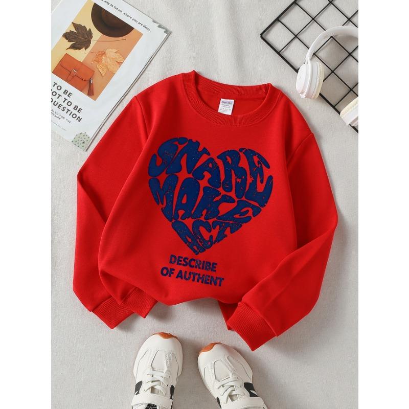 European sizes Girls' Soft Crewneck Sweatshirt "Make Art" Print, Casual for Fall Winter, Ideal Holiday Present.