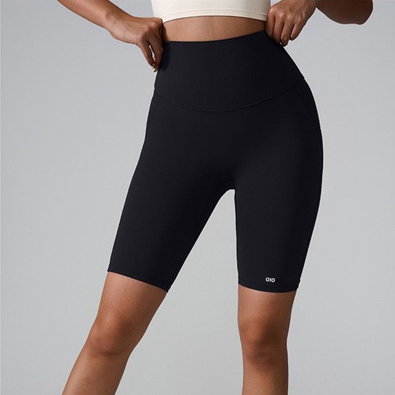 Oiob Nude Feel Yoga Short-Length Pants Women's High Waist Hip Lifting Sport Tights Cycling Running Training Fitness Short Pants