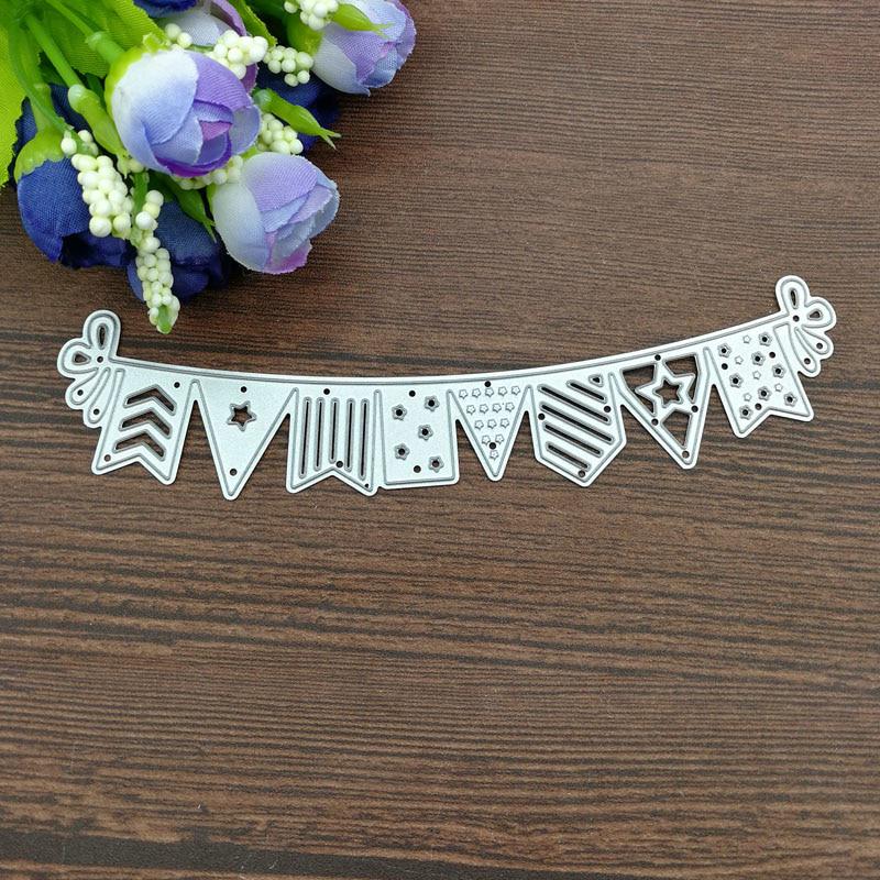 

Сталь Флаг Баннер Дизайн Металлические Высечки Штампы Трафарет Скрапбукинг Фотоальбом Карты Бумага Ремесло