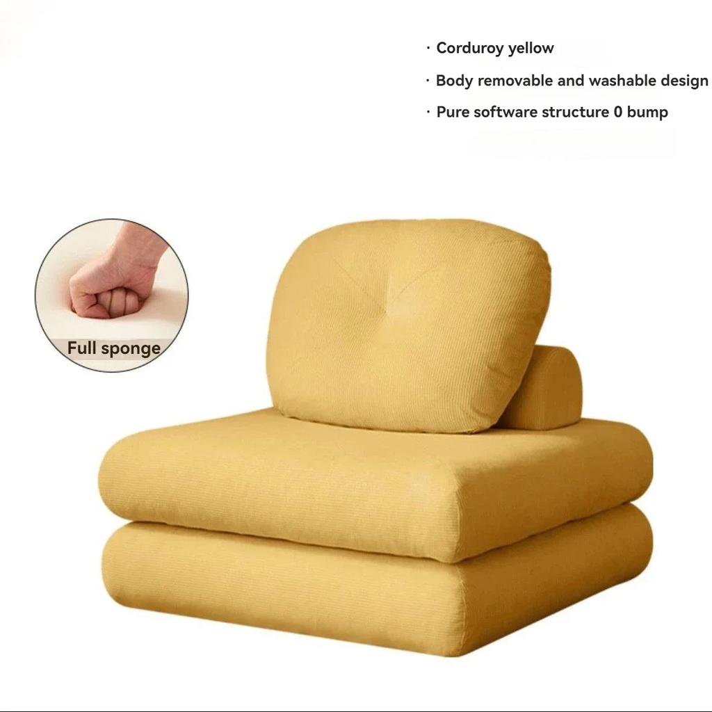 Nordic Modern Single Sofa Small-sized Dual-use Tatami for Living Room Bedroom Leisure Chairs Comfortable Furniture 60x60x40cm