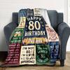 Happy 80Th Birthday Throw Blanket Soft Cozy Perfect For Sofa Couch Office Bed Picnics For All Occasions Cozy Home Lovers Unique Gift For Family And