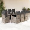 VidaXL 9-Piece Garden Dining Set with Cushions, Table and Chairs with Adjustable Backrest, Outdoor Furniture, 3213083