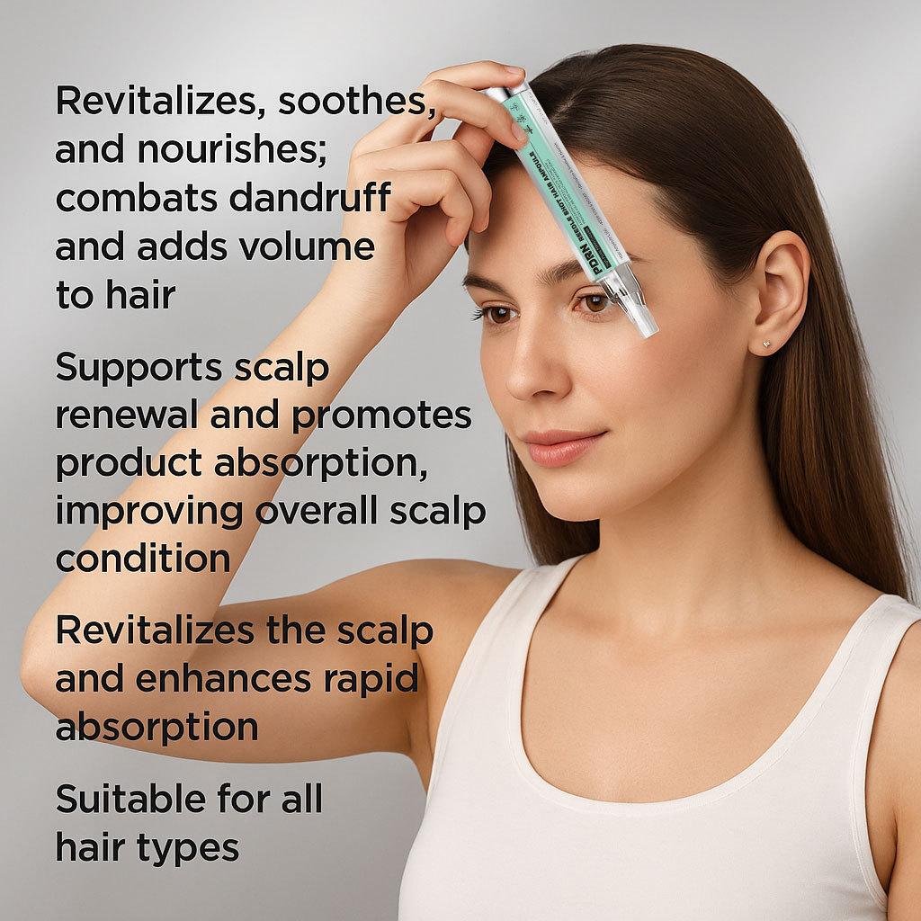 PDRN Hair Ampoule Strong Hair Care Treatment for Hair Loss Prevention, Damaged Hair Repair, Scalp Nourishment, Hair Strengthening, Unisex, 10 Ampoules