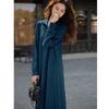 Mokaana Women's Elegant Lapel Knitted Mid-Length Dress