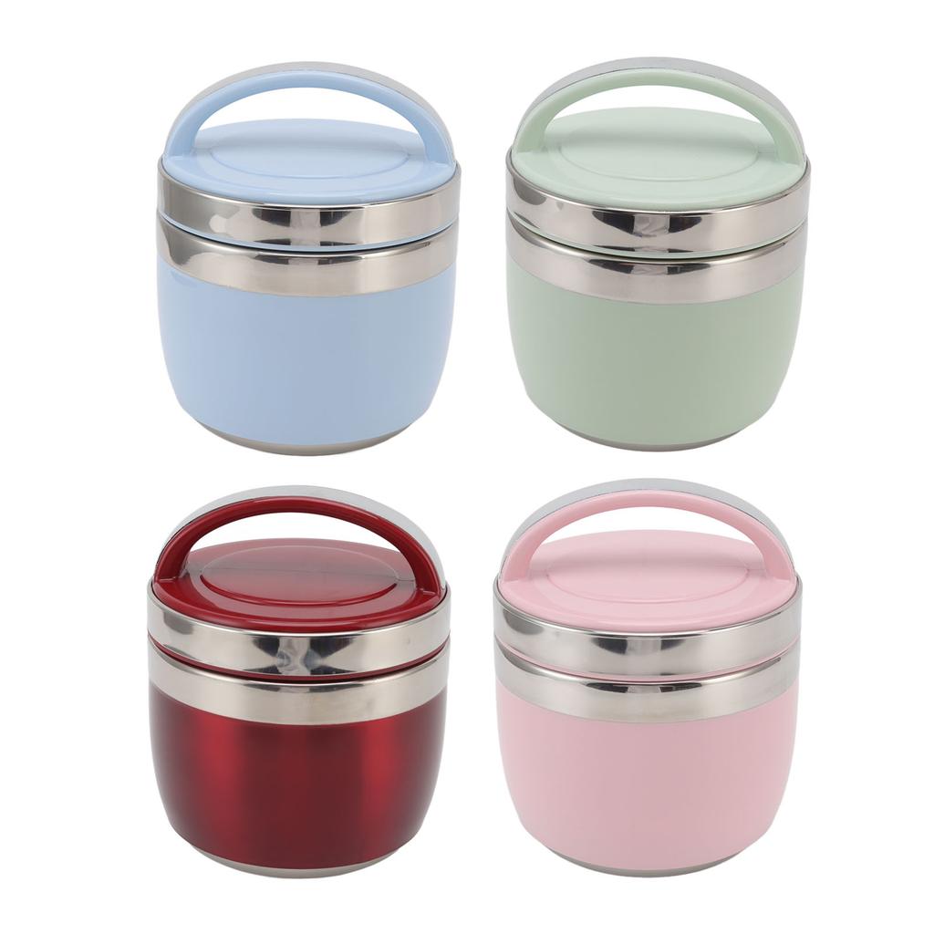 1,5L Vakuum-Lunchbox 304 Edelstahl Doppelwandig Vakuumisoliert Lebensmittelbehälter Tragbare Bento-Box für Schüler Büroangestellte