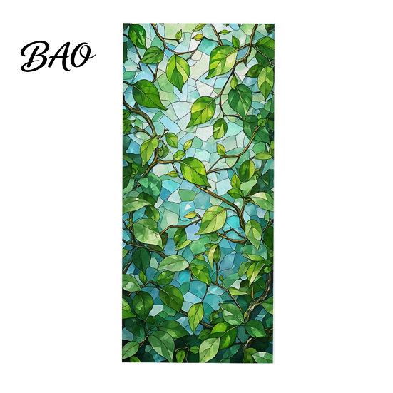 Static Cling Window Film Glass Sticker, Colored Flower Texture Film, UV Removable Decal Light Blocking Waterproof Dustproof for Home Decor Easy