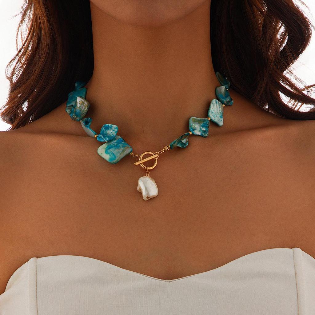 Seashell & Starfish Beach Vacation Clavicle Necklace Set