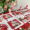 2025 Christmas Party Disposable Tableware Santa Claus Pattern Paper Plates Cups Christmas Tree Napkin Merry Christmas Supplies