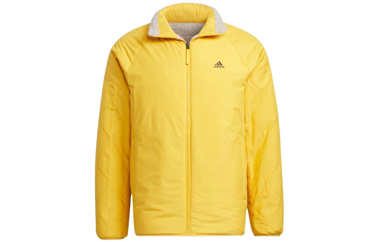 Adidas Jackets Men s Yellow Turtleneck Moderate Reversible IT8711 2XL