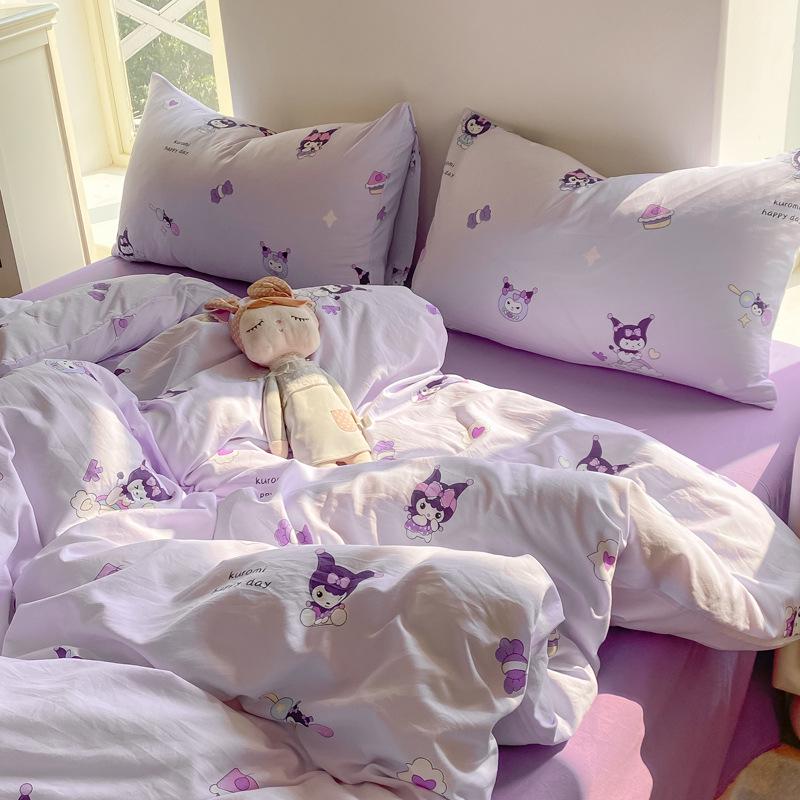 Class A Small Floral Cloud-like Cotton Bedding Set - Includes Duvet Cover, Sheet, Bed Skirt (3 pcs)