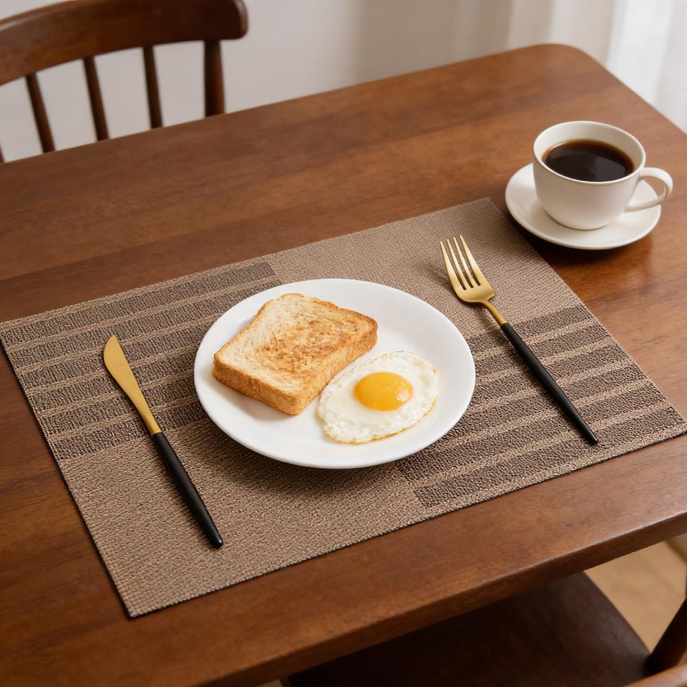 Pvc Rectangular Dining Placemat With Geometry Pattern For Restaurant Decor
