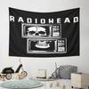 "Radiohead Skull TV Artwork Design" Pattern Wall Hanging Tapestry Decorative Tapestry Home Decor for Bedroom and Living Room