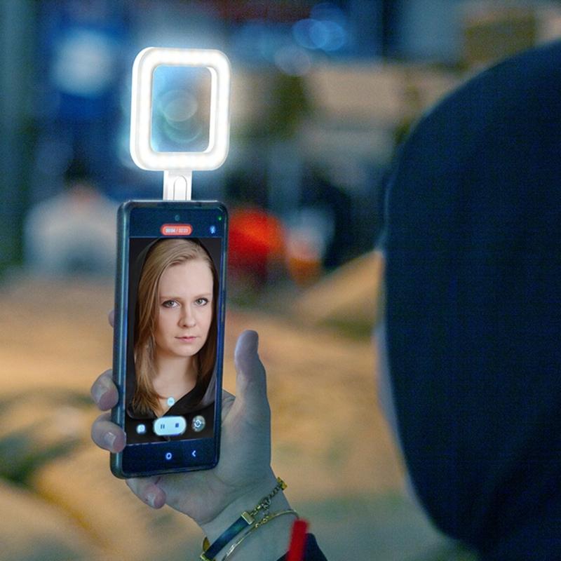 Wiederaufladbares LED-Fülllicht Magnetische Befestigung Für Handy-Content-Ersteller Make-up Einstellbare Temperatur Faltbar