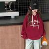 2024 Girl's Fleece-Lined Hooded Sweatshirt: Autumn/Winter Trendy Style
