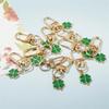5/10Pcs Alloy Green Clover Key Chain Leaf Shaped Keychain Mobile Phone Charm Used For Diy Jewelry Accessories Holiday Gifts