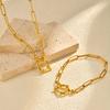 18K Gold Stainless Steel Paperclip Chain Necklace Round Bubble Sailor Clasp Minimalist Necklaces Elegant Jewelry Gift for Women