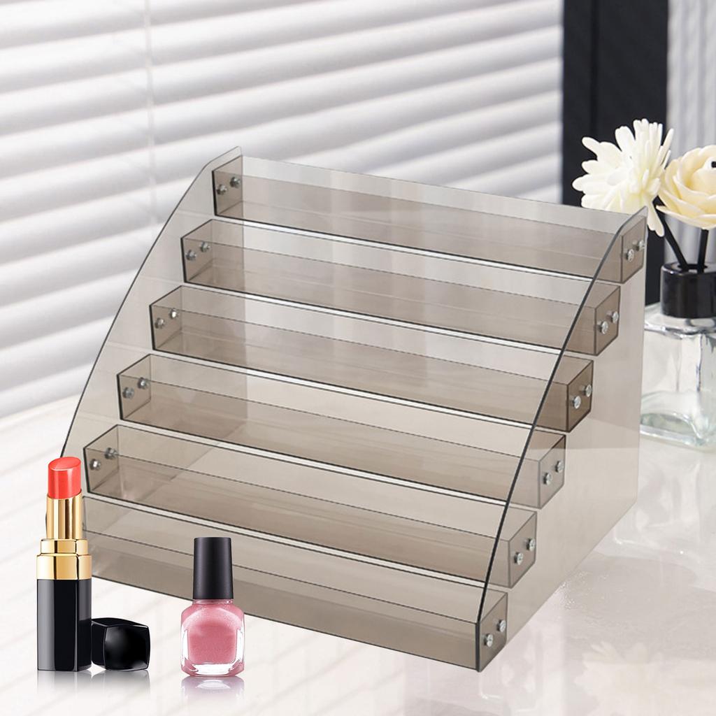 4 Tier Acrylic Riser Makeup Display Stand Multi Layer Organizer Rack Storage Organizers Lipstick for Dresser Collections 6 Tier