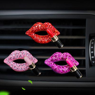 Aromatherapie-Clip für Auto-Luftauslass, Diamant-rote Lippen, Clips, Parfüm-Clips, Duft-Aroma-Lufterfrischer-Clip, Auto-Innenausstattung