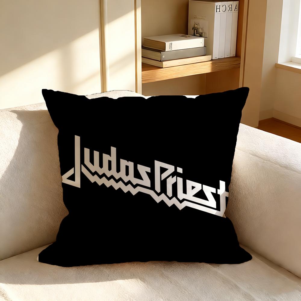 S-Judas Priest Cushion Cover Square Cushion Cover, Vintage Soft Sofa Pillow Case, Home Decoration And Protective Cover