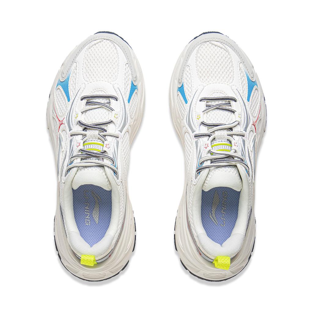 Li Ning Star Ring Slip Resistant, Abrasion Resistant, Breathable Low top Casual Shoes Women's White Silver AGCV356-2