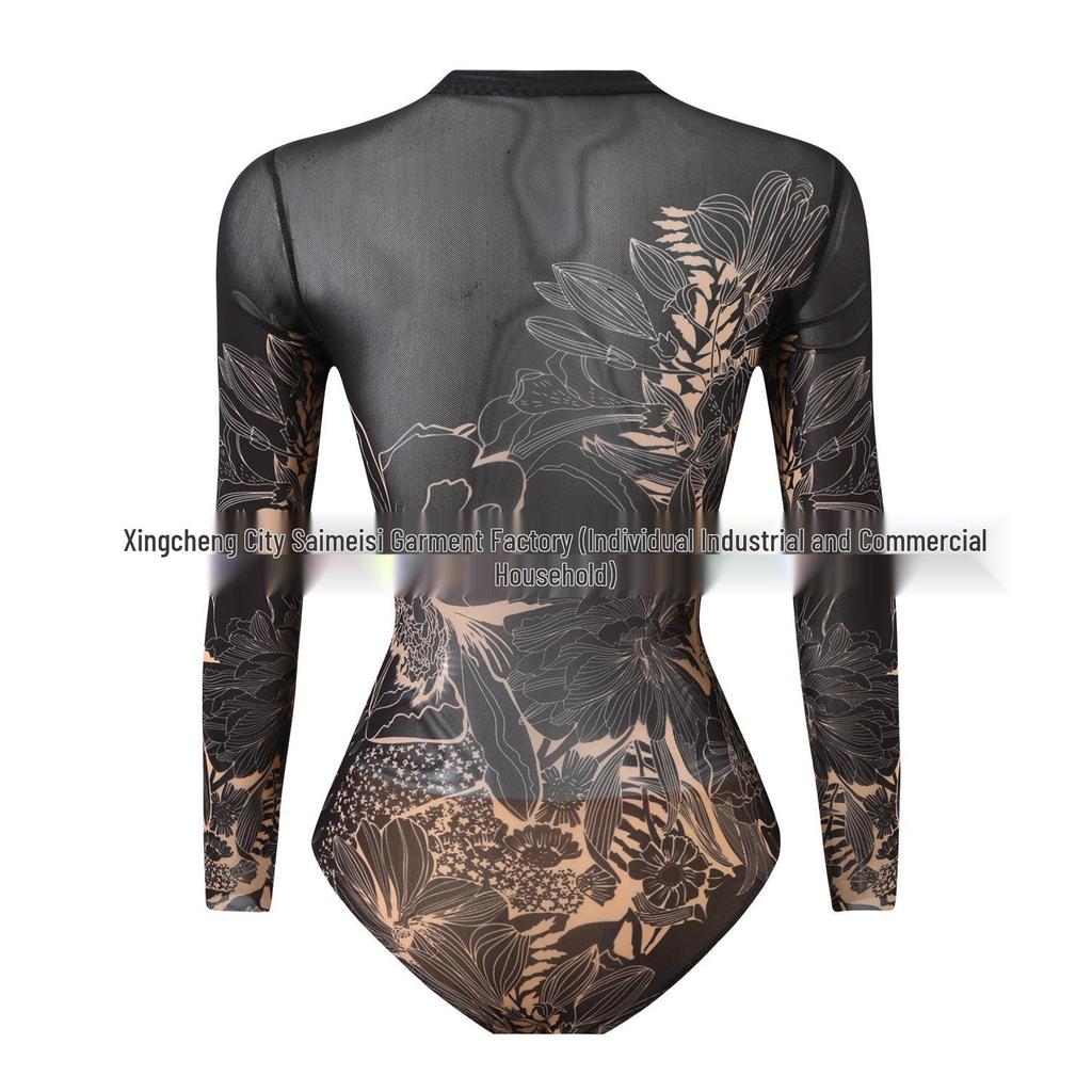 2025 Women's Long Sleeve Sun Protection Russian Swimsuit - European American Surfwear Beach Dress