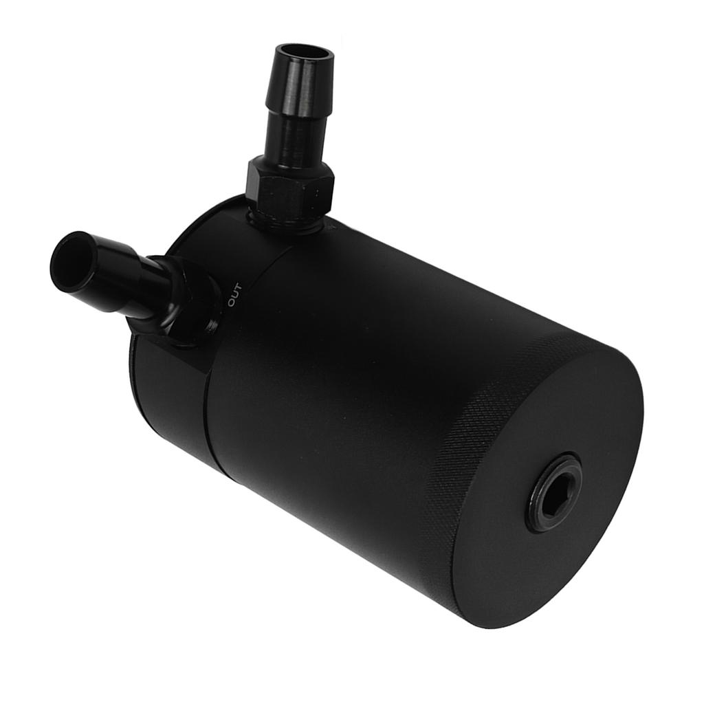 2 Port Oil Catch Can with Drain Valve 300ml Aluminum Alloy Universal Oil Catch Baffled Tank