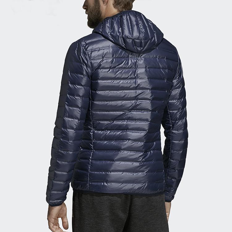 Adidas Teplá a větruodolná bunda s kapucí Pánské bundy Modrá DX0785