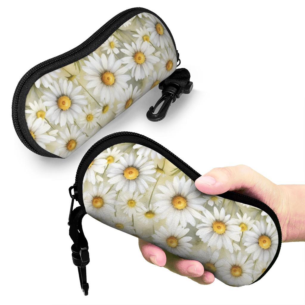 Lovely Cartoon Glasses Case Daisy Flower Merchandise Zipper Eyewear Storage Box Ins Style Glasses Box