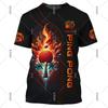 T-shirt de Tennis de Table pour Hommes Vêtements Séchage Rapide Ping Pong Manches Courtes Col Rond T-shirts Été Sports Nom Personnalisé T-shirt Top Homme