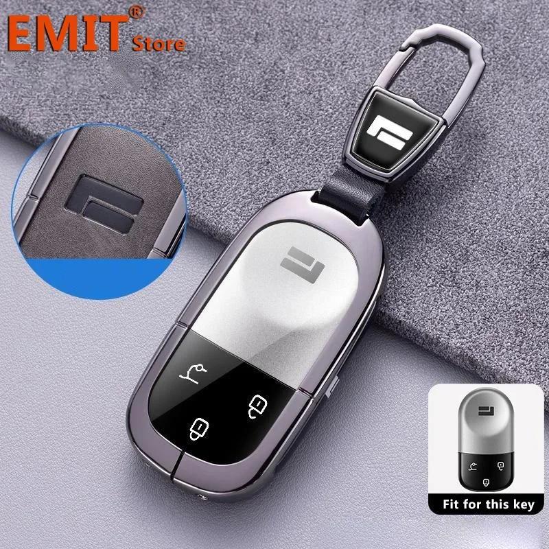 Fit For Baic Jishi Polestone 01 Polestones Zinc Alloy Genuine Leather Auto Key Fob Remote Smart Case Cover Housing Key Ring Ring Mount Auto