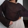 Women's Hollow-Out Minimalist Sheer Casual Vacation Style Knit Cover Up Cover Up for Summer