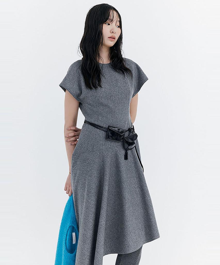WNDERKAMMER Raw-Cut Wool Dress_Grey