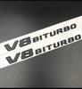 3D ABS V8 BITURBO Logo Letters Car Fender Side Emblem For Mercedes-Benz C63 W205 W204 E63 W213 W212 S63 W223 W222 Accessories