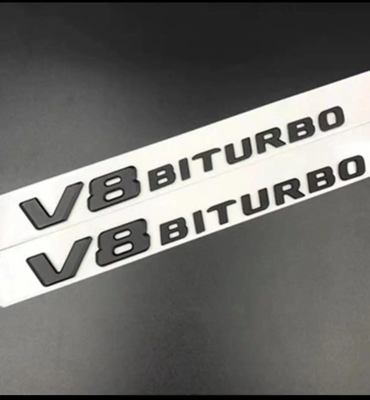 

3D ABS V8 BITURBO Logo Letters Car Fender Side Emblem For Mercedes-Benz C63 W205 W204 E63 W213 W212 S63 W223 W222 Accessories