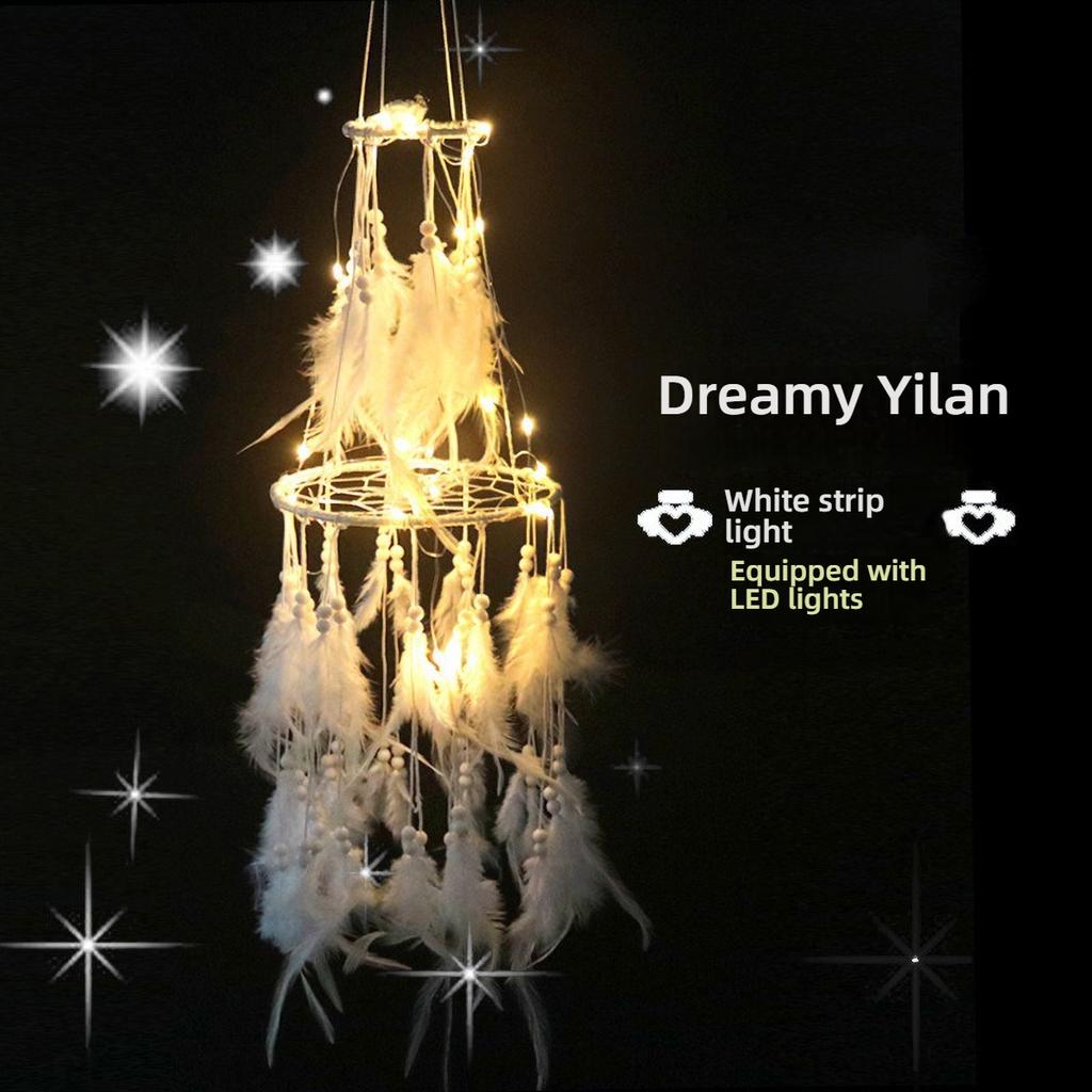Handmade Yilan Dreamcatcher - Indian Wind Chime for Dorm Room, Boho Wall Hanging Decor