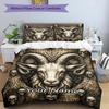 3PC Custom Name "Ritualistic Goat Head Design" Bedding,soft and breathable,2D Flat Print,room decor.,Poster Three-piece set,Soccer Three-piece set,Art