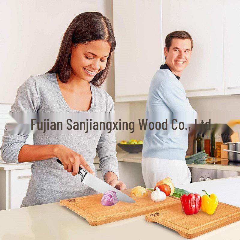 Bamboo Cutting Board 3-Piece Set for Kitchen: Vegetable, Fruit, and Meat Boards