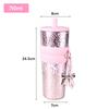 Light Luxury Ceramic Inner Tank Thermos Cup Large Capacity Fashion Muse Cup with Lifting Rope Portable Straw Cup